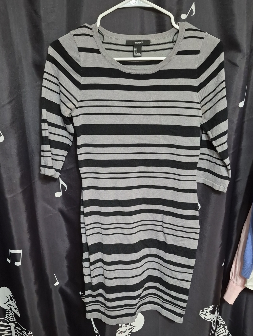 Forever 21 Black and Gray Striped Dress